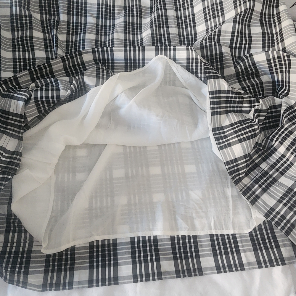 Maeve by Anthropologie Black & White Plaid Peplum A-Line Midi Dress - Size Small - Picture 8 of 11